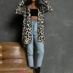 Kardigan moherowy w cętki Oszeli II beżowy