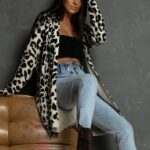 Kardigan moherowy w cętki Oszeli II beżowy