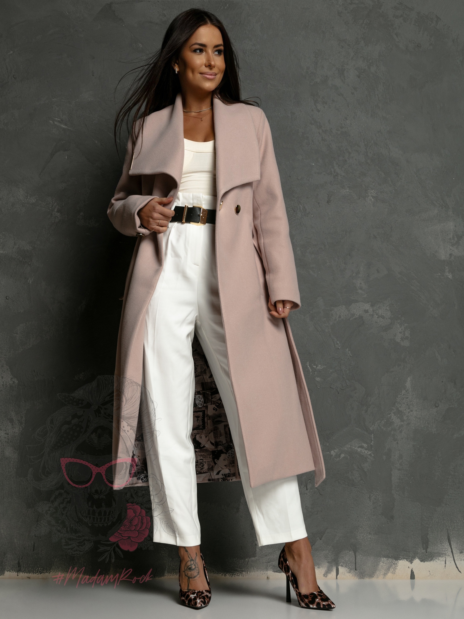 Płaszcz flauszowy Premium Fall beżowy