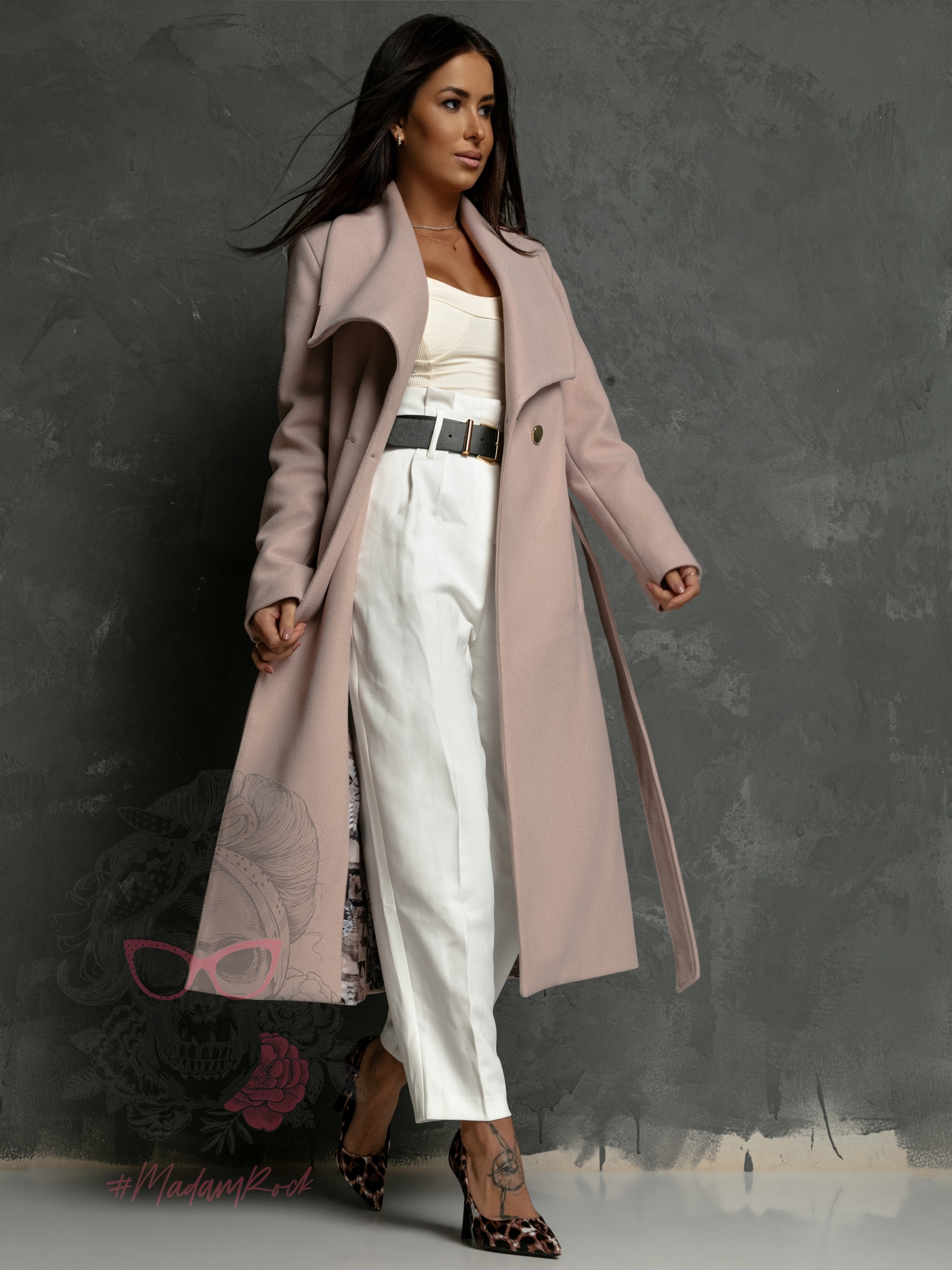 Płaszcz flauszowy Premium Fall beżowy