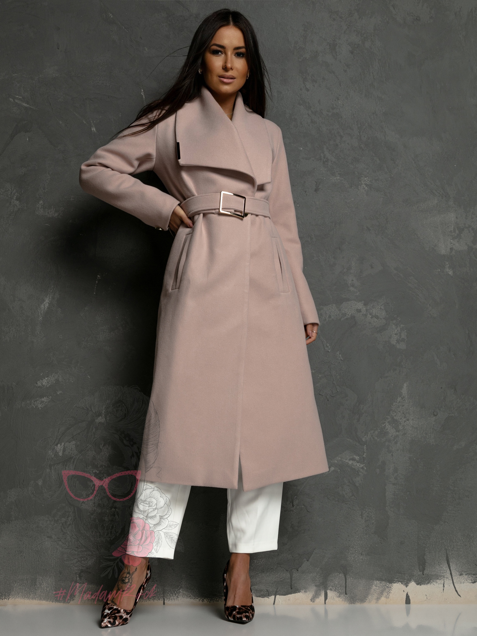 Płaszcz flauszowy Premium Fall beżowy