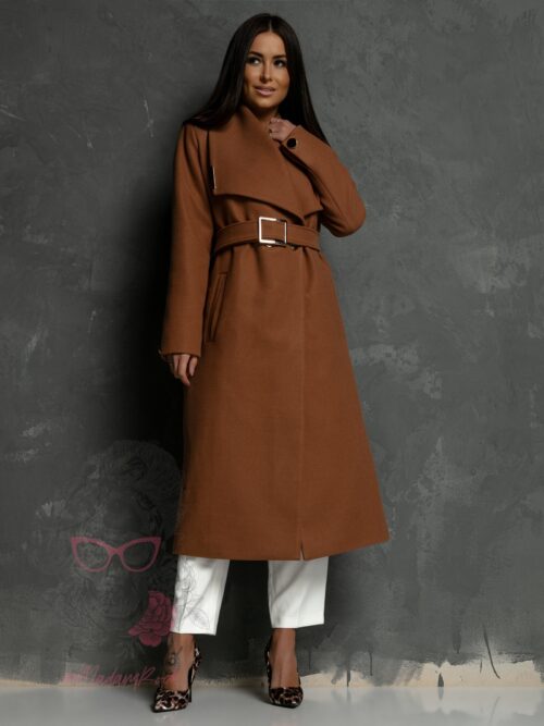 Płaszcz flauszowy Premium Fall karmelowy