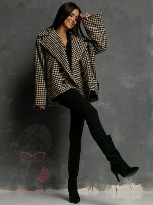 Kurtka kimono Balnce beżowo-czarna