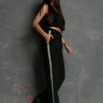 WYPRZEDANE- Spodnie z lampasem Sides czarne