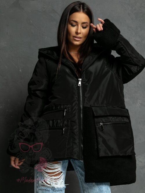 Kurtka z barankiem Hatric czarna