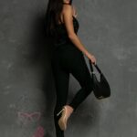 Top skórzany Gols czarny