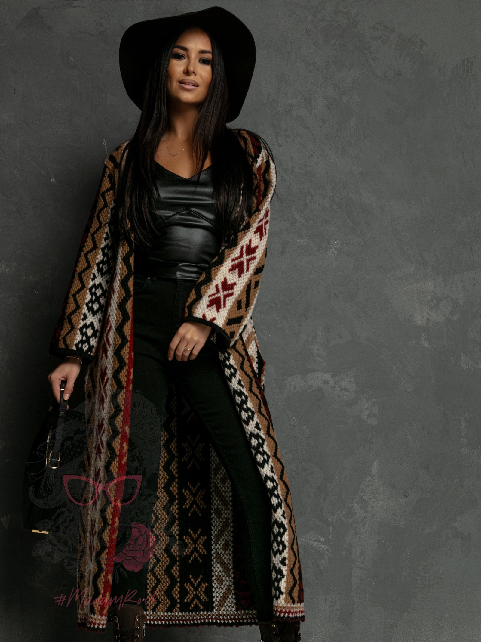 Sweter wełniany Sherwo brązowy