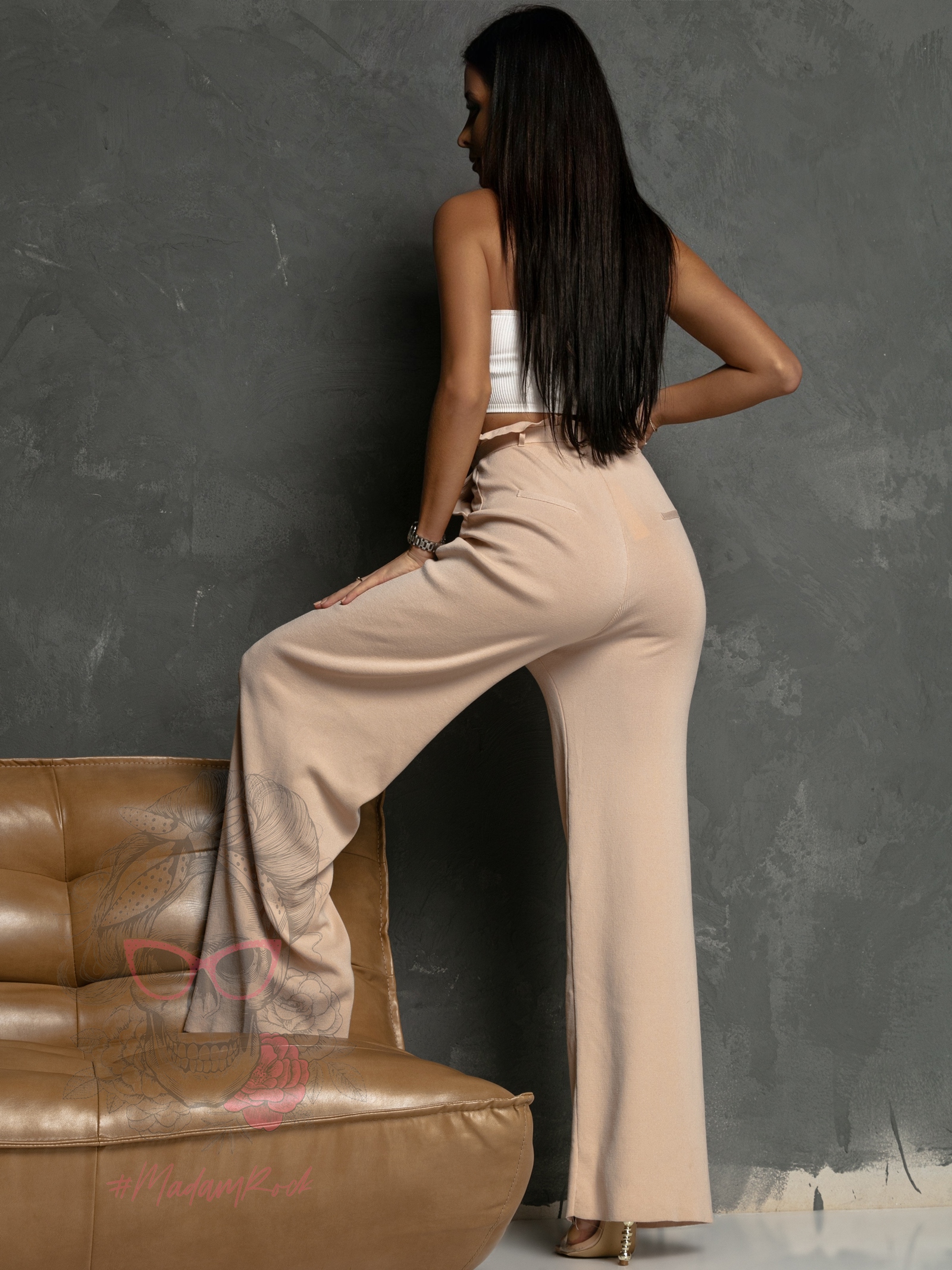 Spodnie dzianinowe Dapper beżowe Spodnie dzianinowe Dapper beżowe