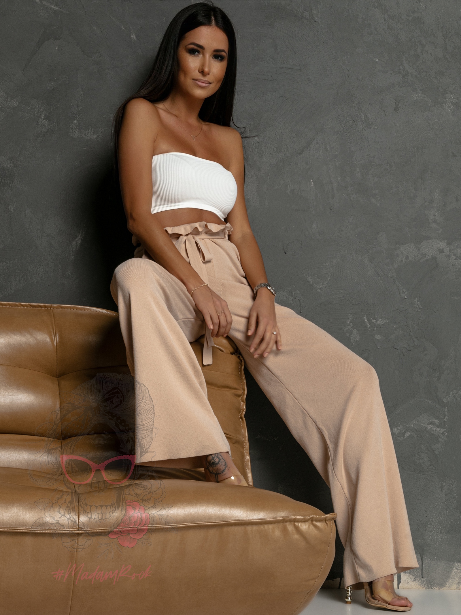 Spodnie dzianinowe Dapper beżowe Spodnie dzianinowe Dapper beżowe