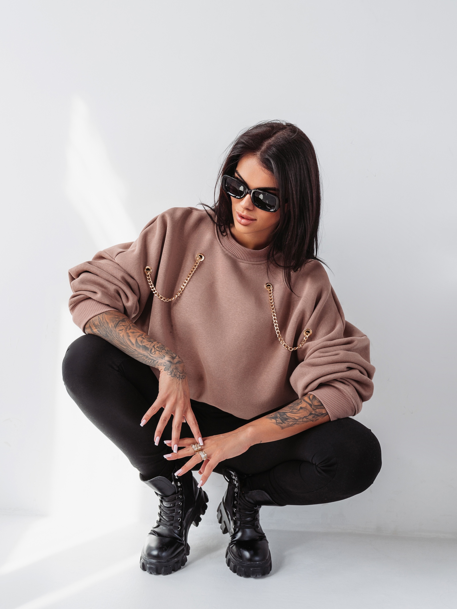 Bluza z łańcuszkami Ola Voga Two Chains c.beżowa