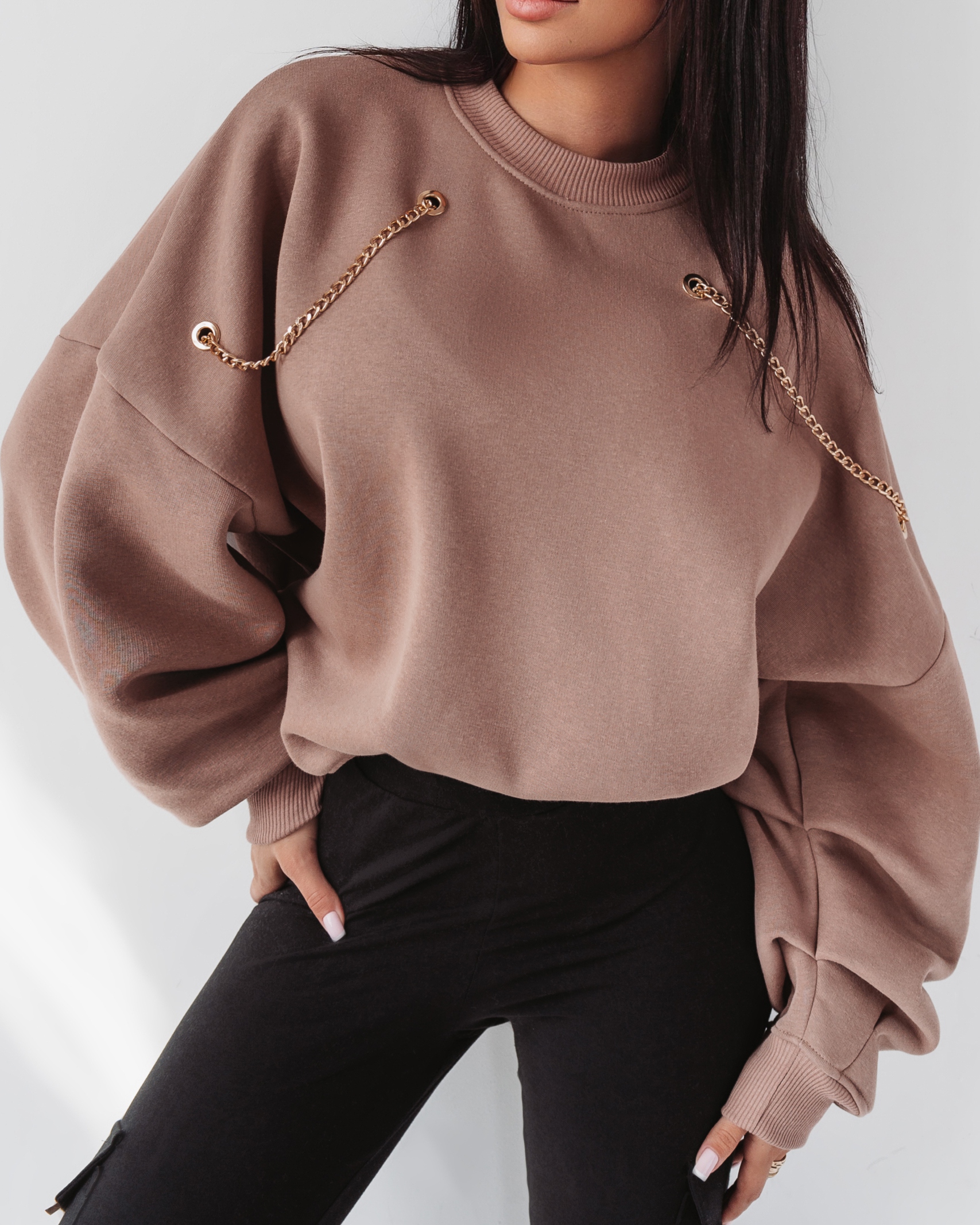 Bluza z łańcuszkami Ola Voga Two Chains c.beżowa