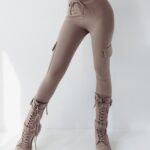 - WYPRZEDANE - Spodnie z wysokim stanem Ola Voga Comfort Sport c.beżowe