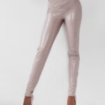Spodnie lateksowe Sharp Look Ola Voga brudny róż