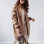 Płaszcz flauszowy Ola Voga Black Accent c.beżowa