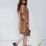 Płaszcz flauszowy Ola Voga Black Accent c.beżowa