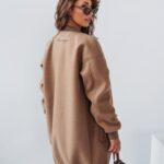 Płaszcz flauszowy Ola Voga Black Accent c.beżowa