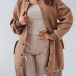 Płaszcz flauszowy Ola Voga Black Accent c.beżowa