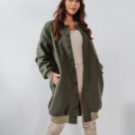 Płaszcz flauszowy Ola Voga Black Accent khaki