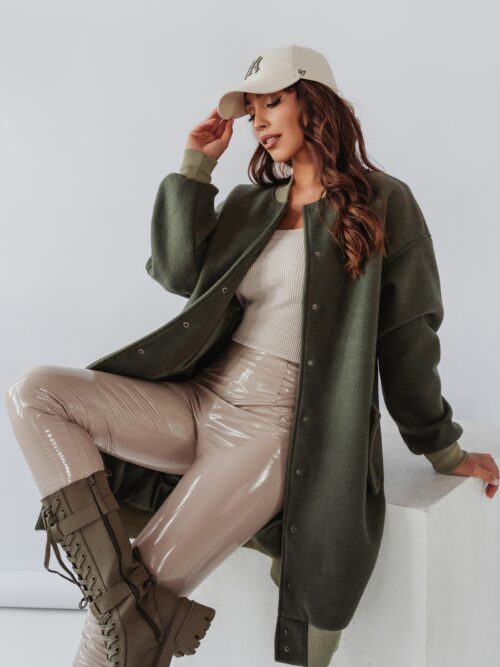 Płaszcz flauszowy Ola Voga Black Accent khaki