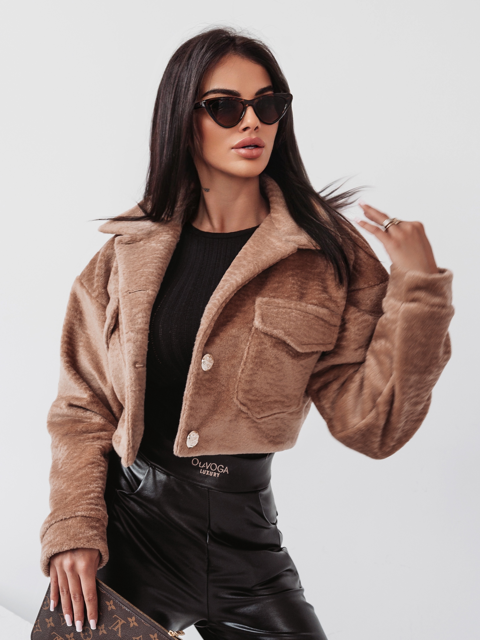 Kurtka ramoneska Gold Pin Ola Voga beżowa Kurtka ramoneska Gold Pin Ola Voga beżowa