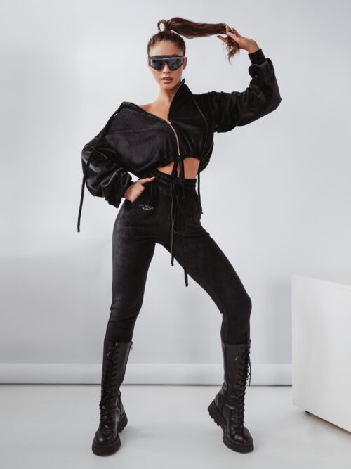 Komplet welurowy Coffee Colors Ola Voga czarny