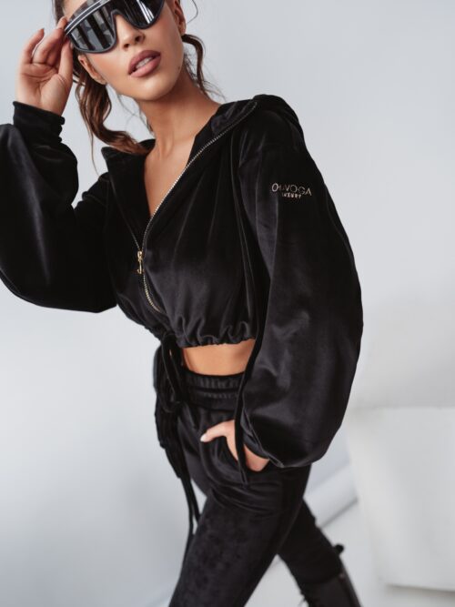 Komplet welurowy Coffee Colors Ola Voga czarny