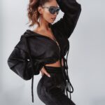 Komplet welurowy Coffee Colors Ola Voga czarny