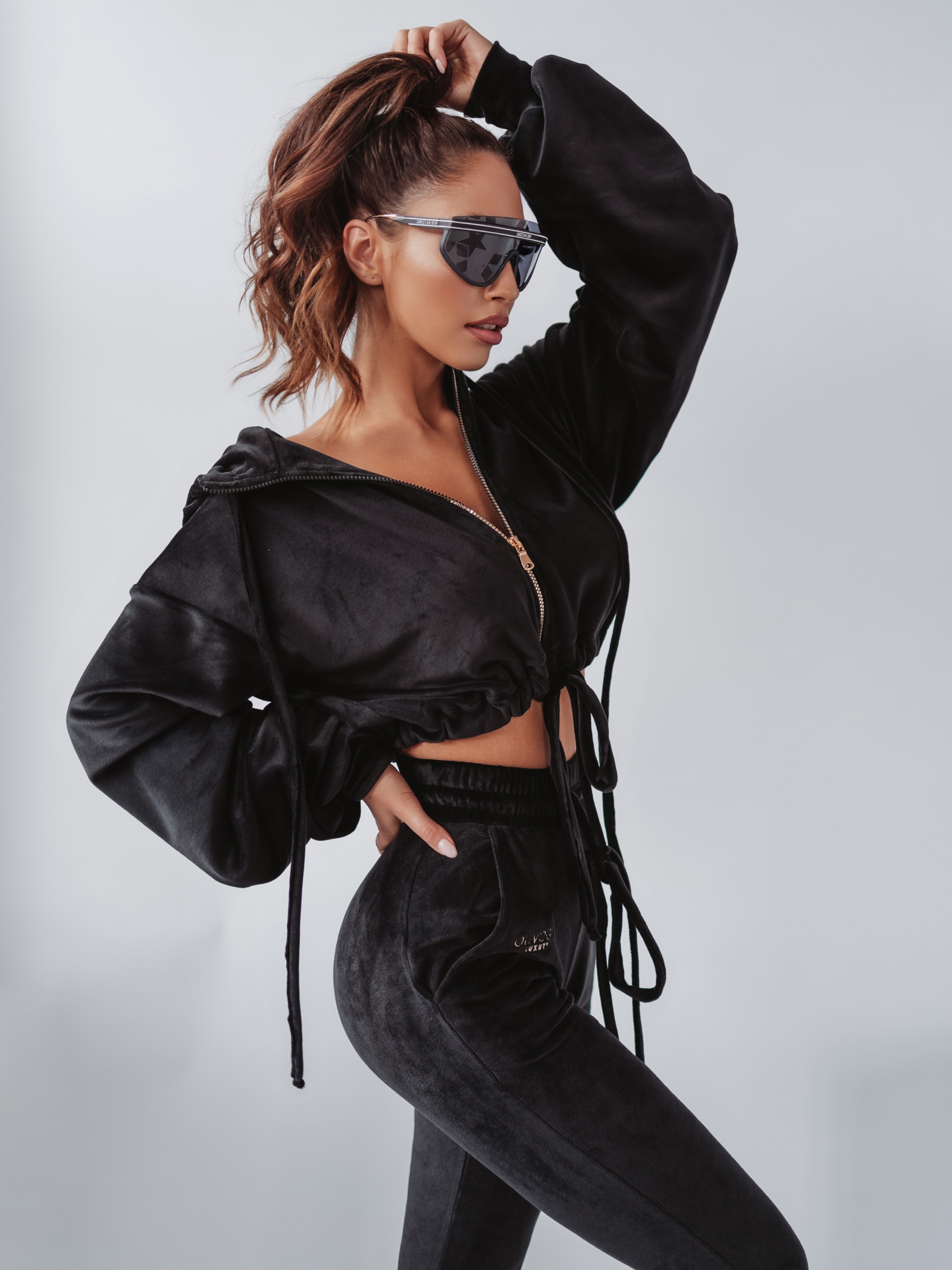 Komplet welurowy Coffee Colors Ola Voga czarny Komplet welurowy Coffee Colors Ola Voga czarny