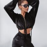 Komplet welurowy Coffee Colors Ola Voga czarny