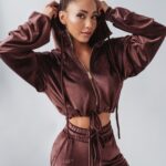 Komplet welurowy Coffee Colors Ola Voga brązowy