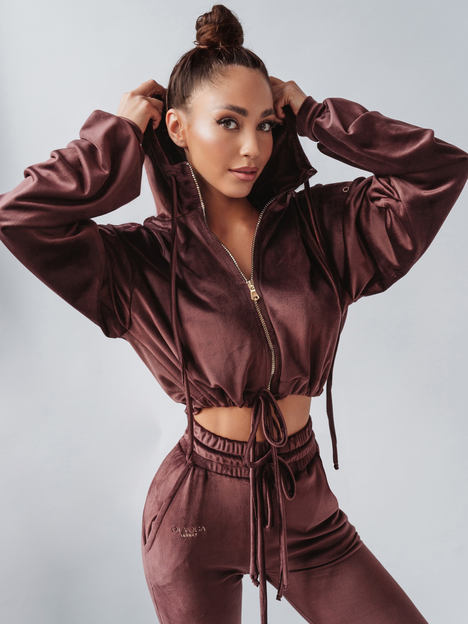 Komplet welurowy Coffee Colors Ola Voga brązowy Komplet welurowy Coffee Colors Ola Voga brązowy