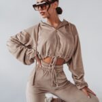 Komplet welurowy Coffee Colors Ola Voga beżowy