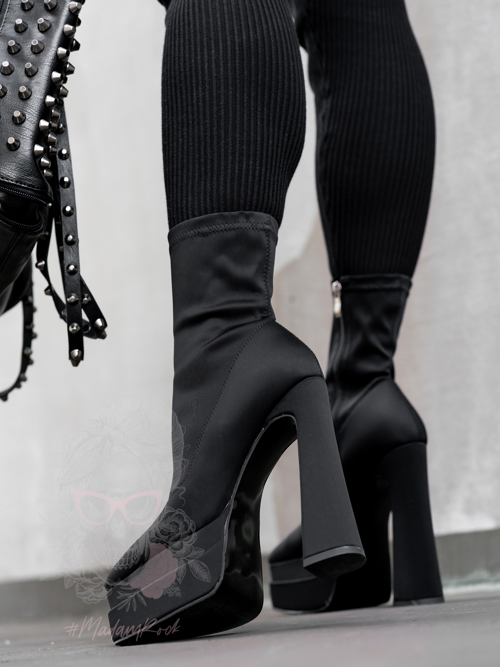 Botki lycra Rock Omens czarne