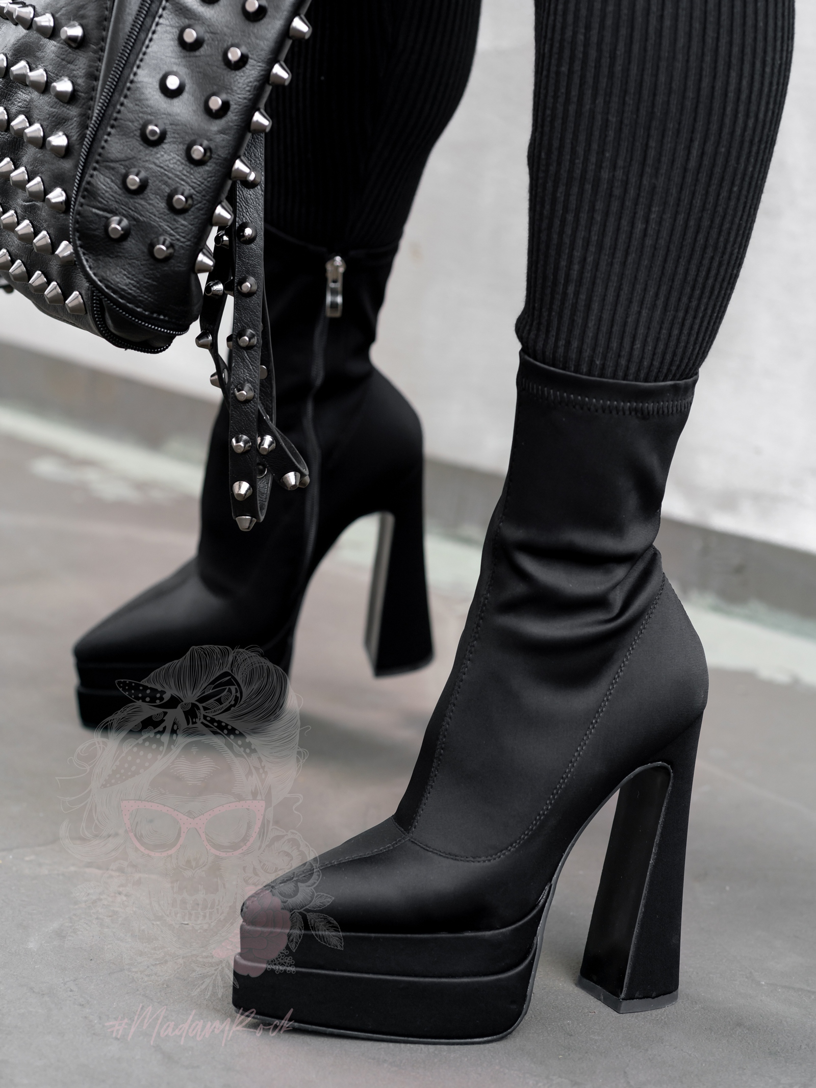 Botki lycra Rock Omens czarne