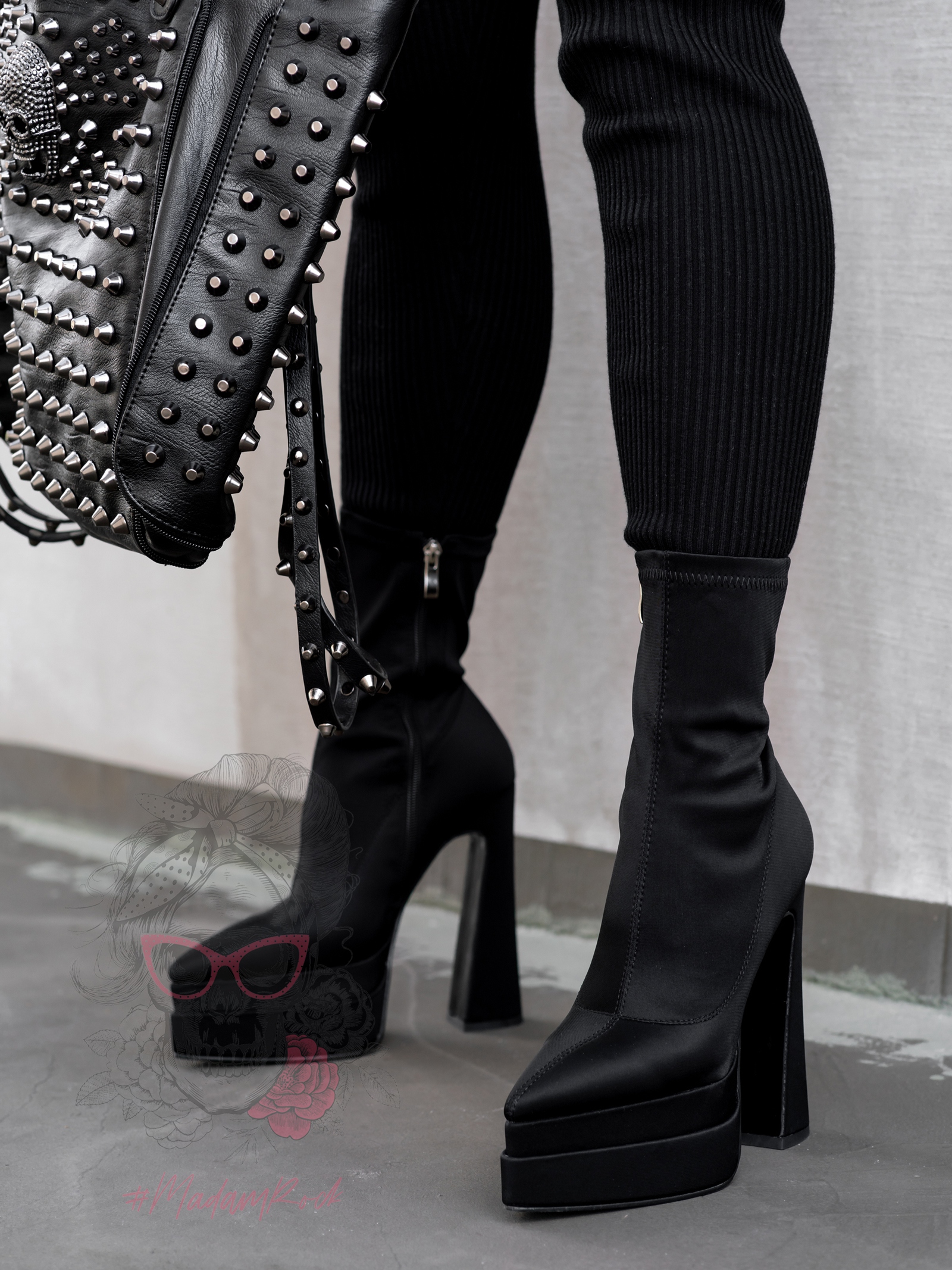 Botki lycra Rock Omens czarne