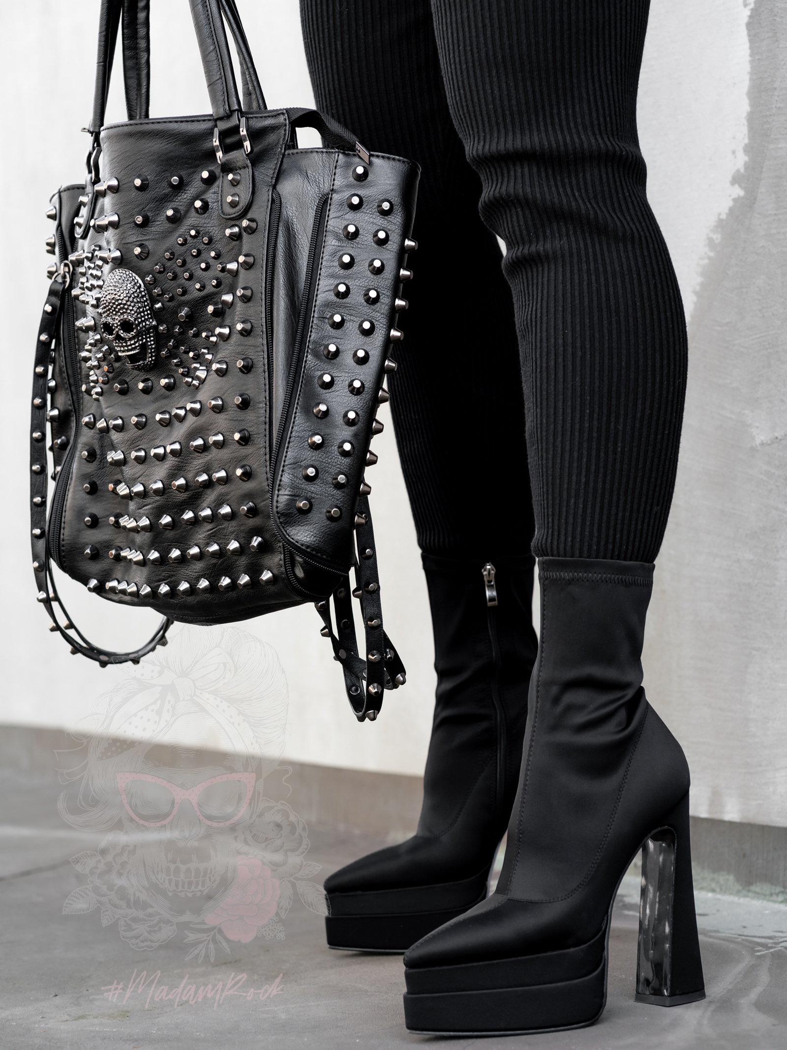 Botki lycra Rock Omens czarne