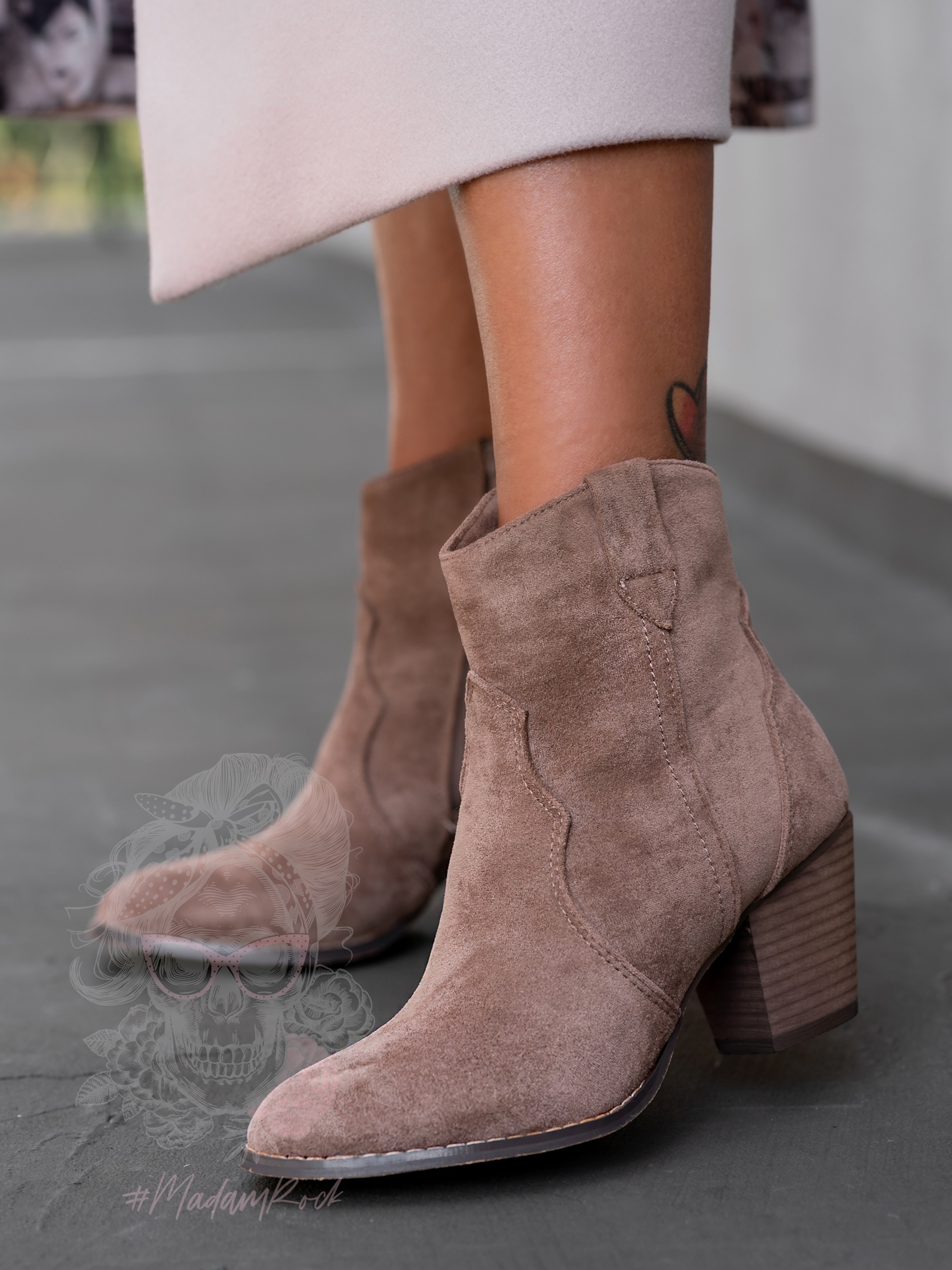 -WYPRZEDANE-Botki zamszowe Madam Takko cappuccino -WYPRZEDANE-Botki zamszowe Madam Takko cappuccino