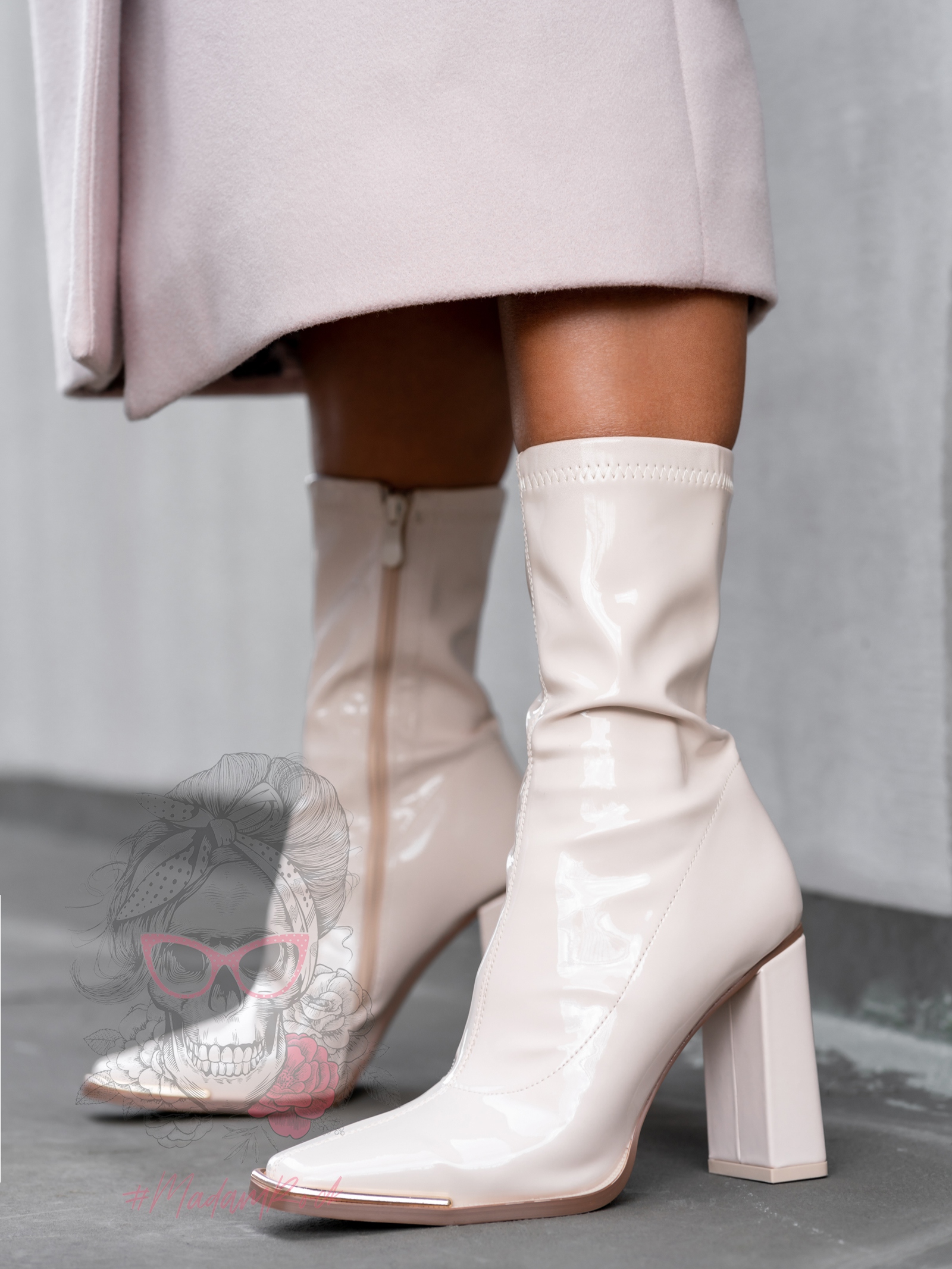 Botki na słupku Rock Latex II nude Botki na słupku Rock Latex II nude