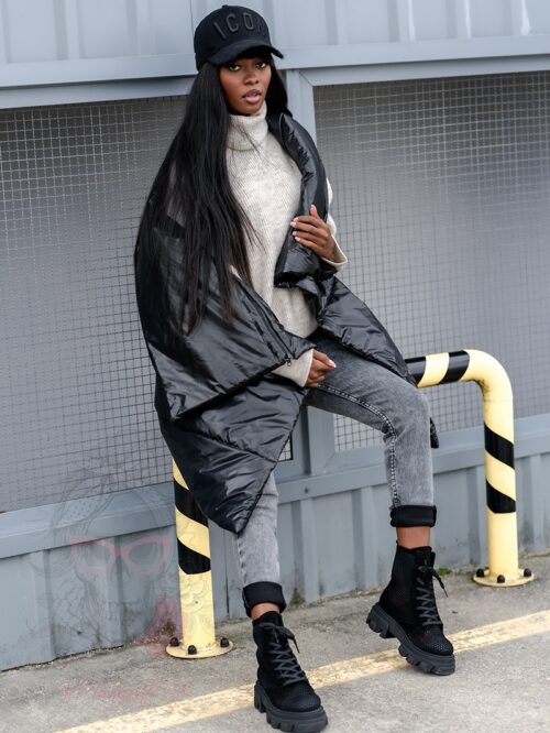 Kamizelka asymetryczna Wind czarna