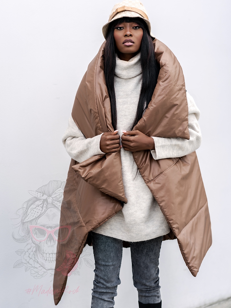 Kamizelka asymetryczna Wind karmelowa Kamizelka asymetryczna Wind karmelowa