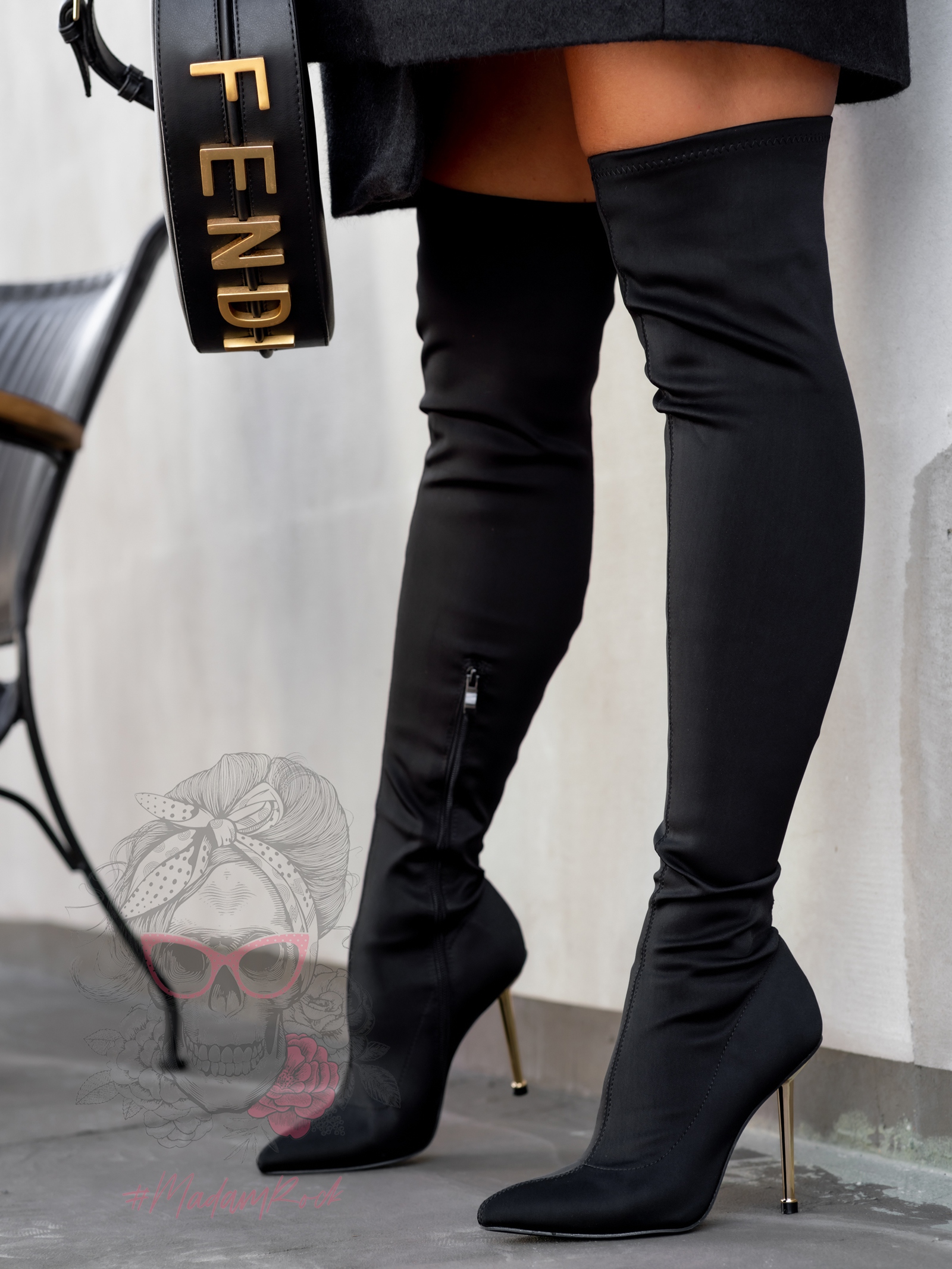 Kozaki elastyczne Madam Caleya czarne