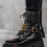 Workery z łańcuszkami Rock Tris czarne