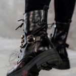 Workery z łańcuszkami Rock Tris czarne