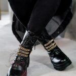 Workery z łańcuszkami Rock Tris czarne