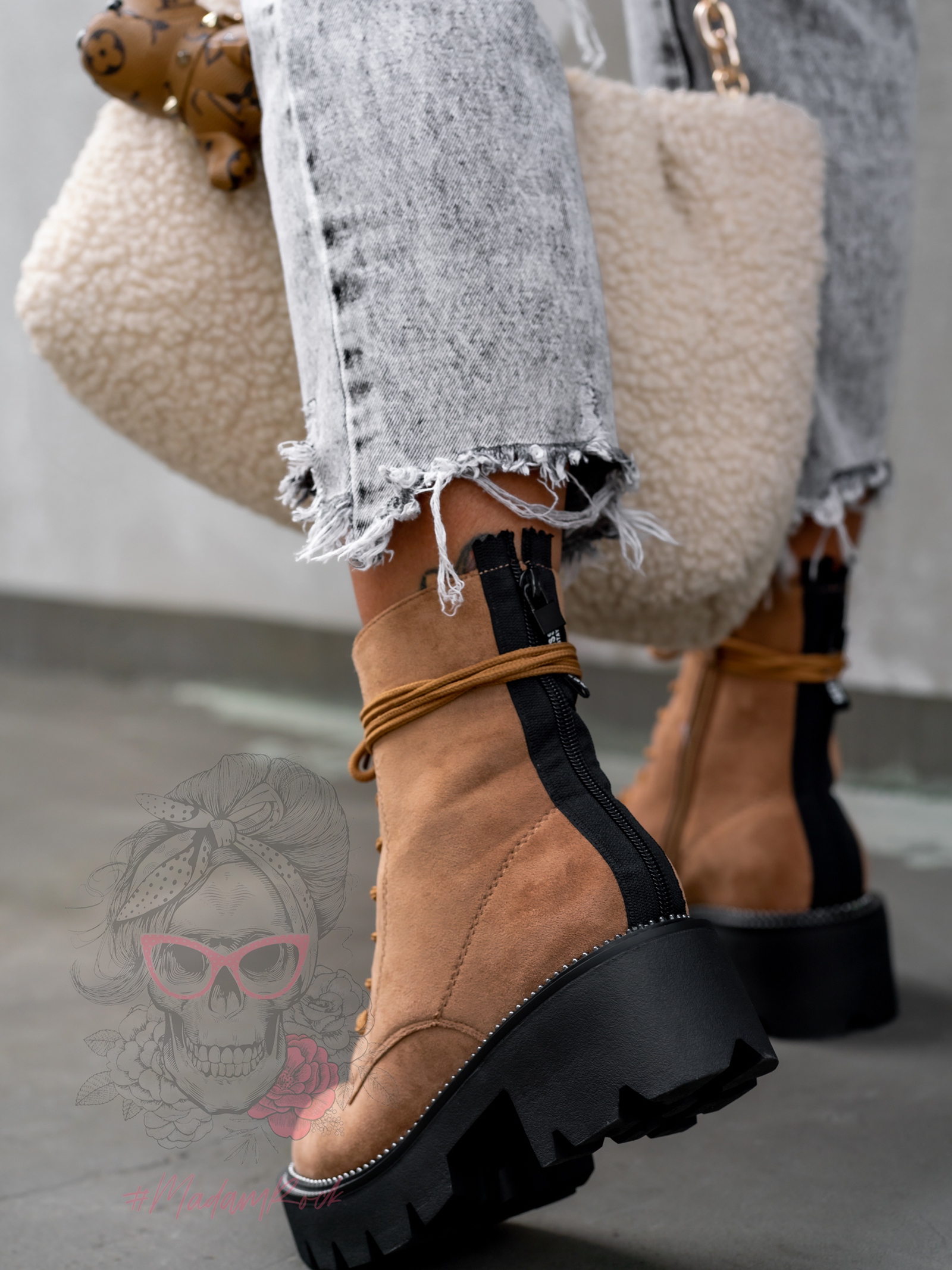 Workery zamszowe Rock Class karmelowe Workery zamszowe Rock Class karmelowe