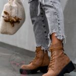 Workery zamszowe Rock Class karmelowe