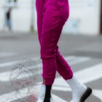 Komplet prążkowany Laki Sort amarant