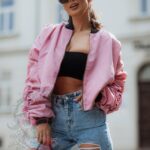 Kurtka bomberka App O'la Voga brudny róż