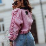 Kurtka bomberka App O'la Voga brudny róż