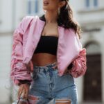 Kurtka bomberka App O'la Voga brudny róż